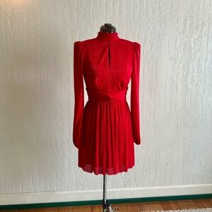 Samantha Cutout Metallic Recycled Plissé-tulle Mini Dress Sz 6